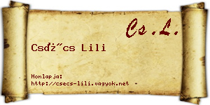 Csécs Lili névjegykártya