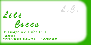 lili csecs business card